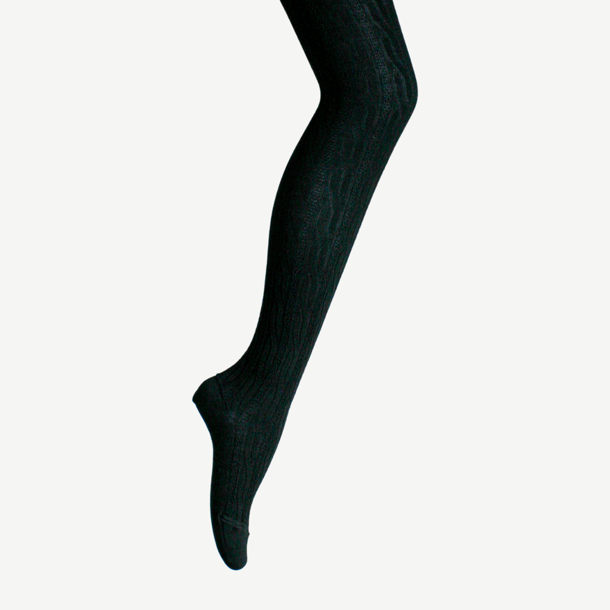 Merino Wool Cable Knit Tights WOMAN Black