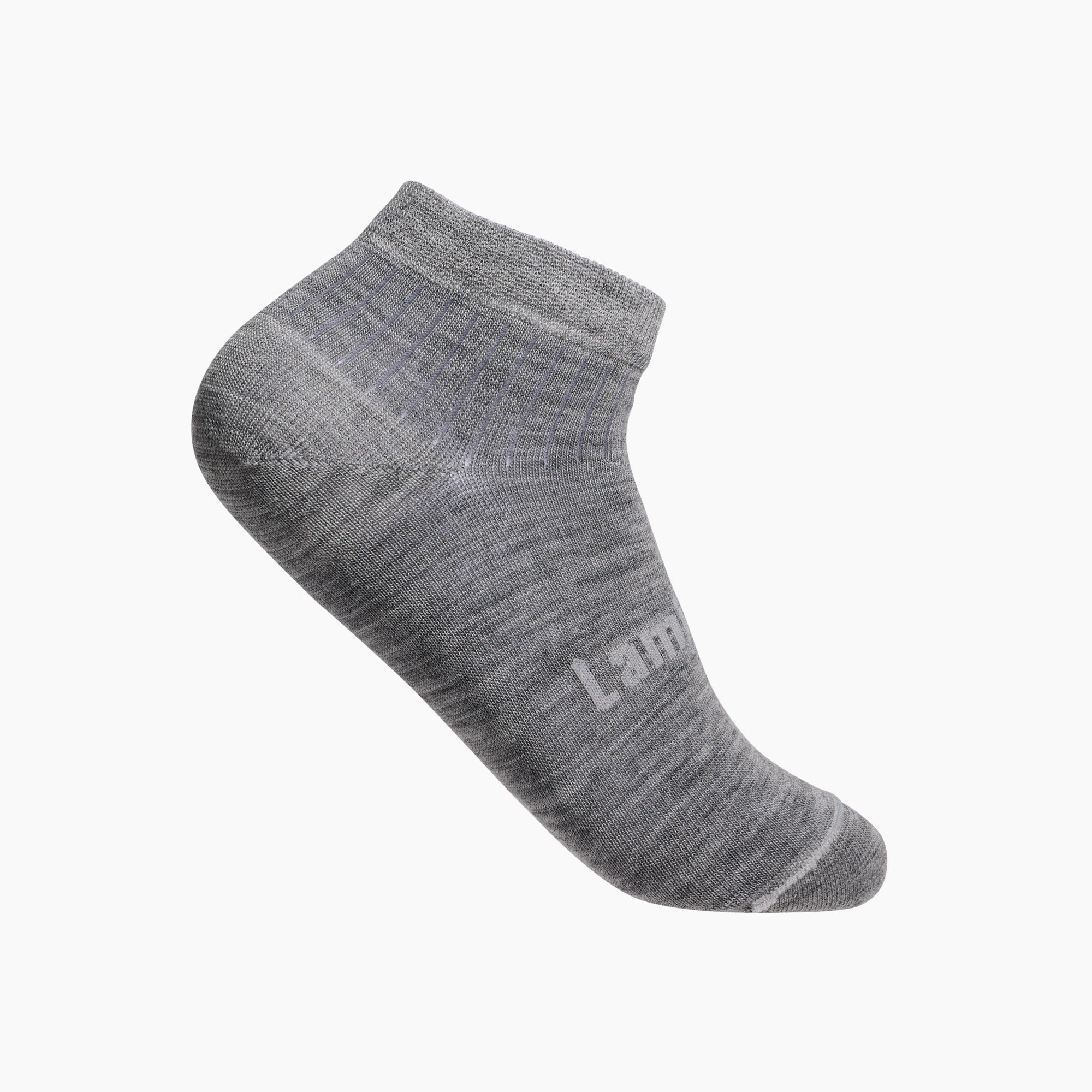 Grey merino wool ankle socks for sport by Lamington NZ