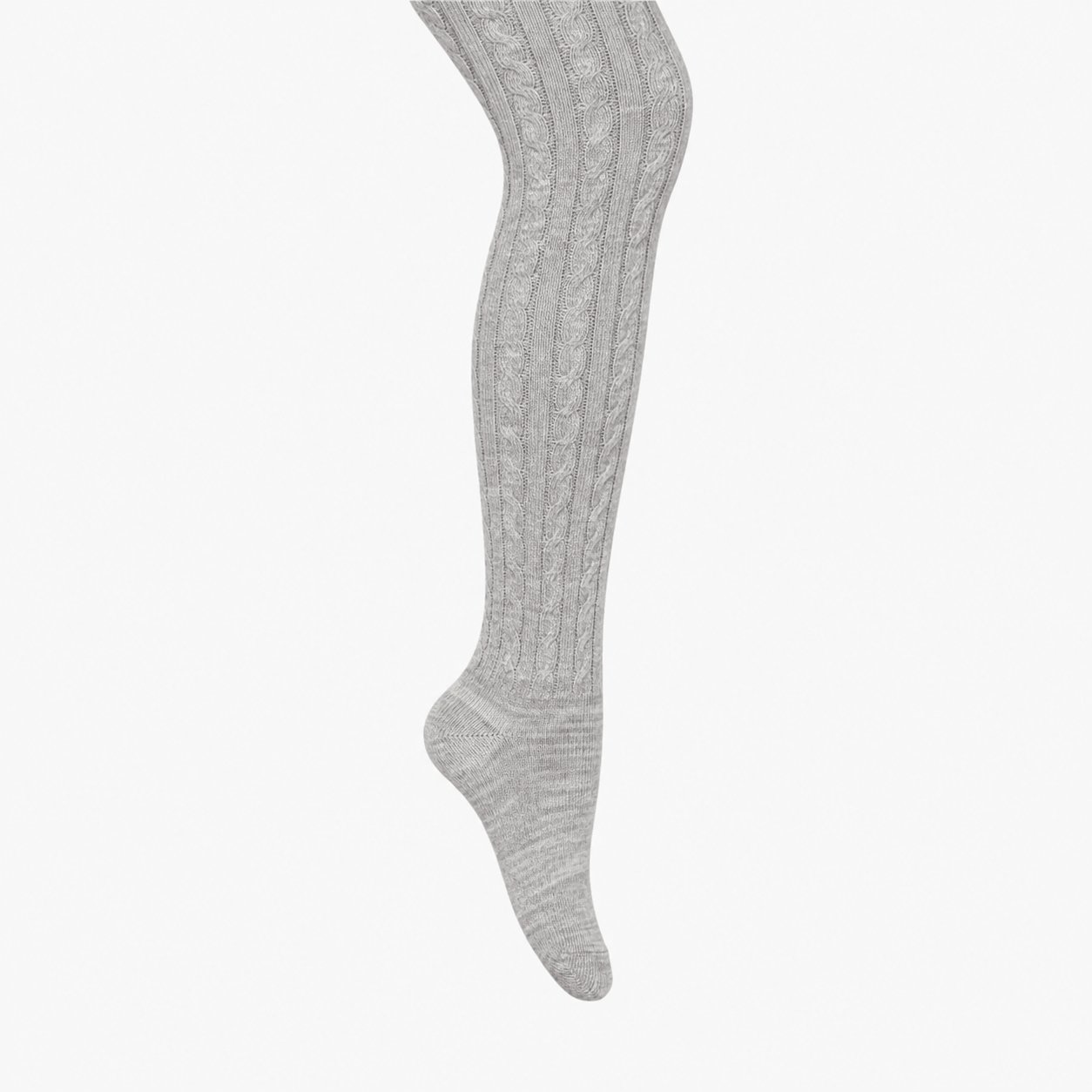 Merino Wool Cable Tights | BABY + CHILD | Light Grey Marle