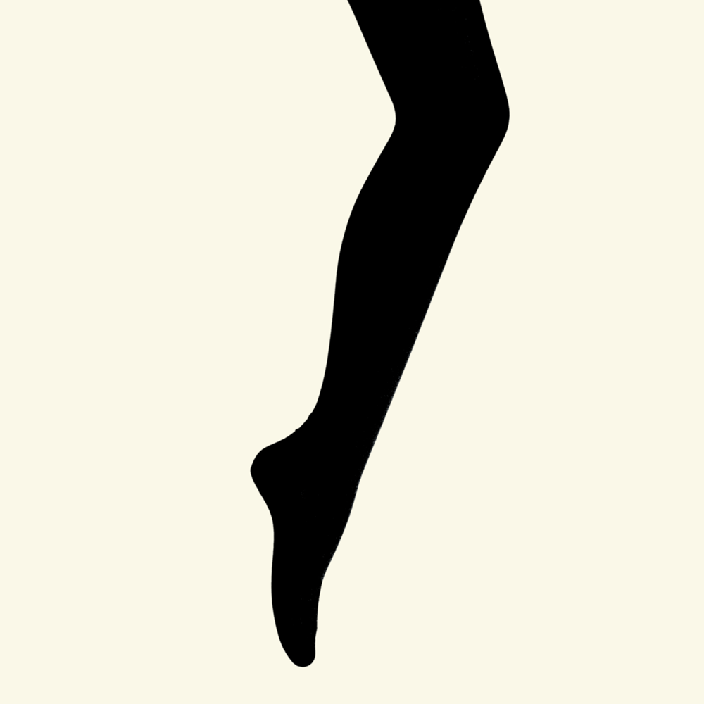 Merino Wool Flat Knit Tights displayed on a leg, showcasing the sleek black design and smooth finish.
