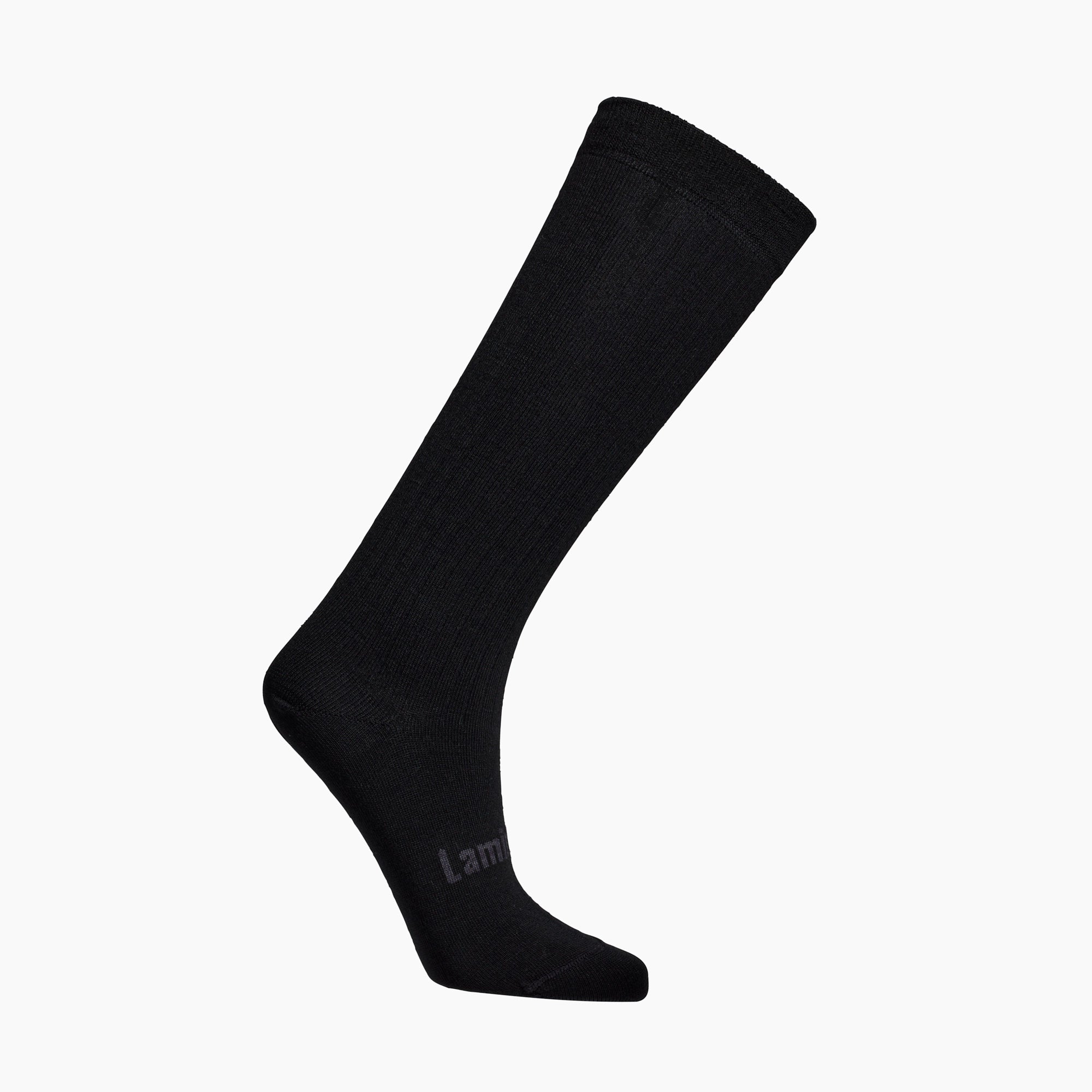 Mens black merino wool knee-high socks ribbed NZ