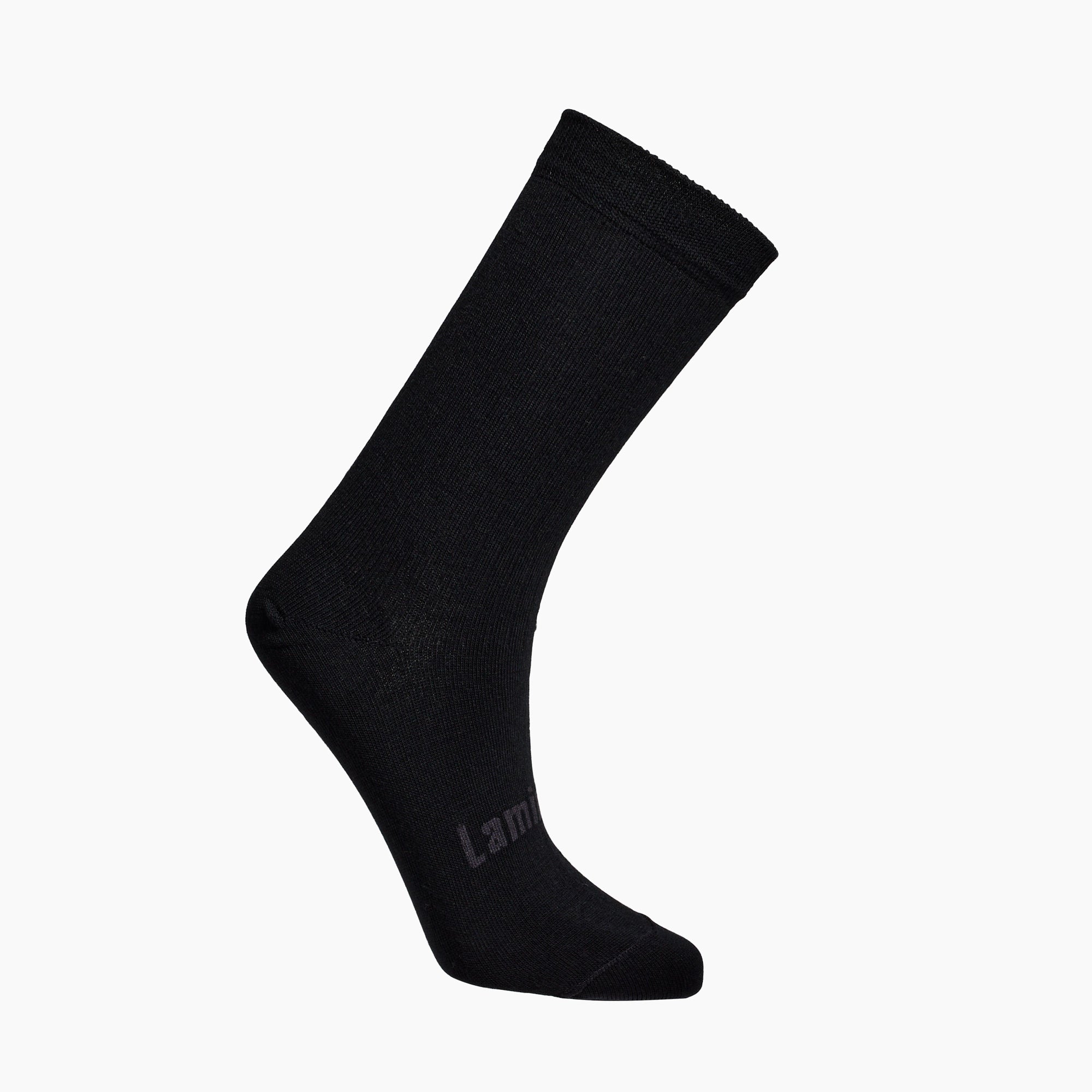 Black rib merino wool crew socks for children by Lamington NZ