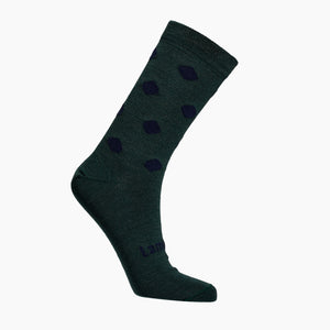 Dark Green with Dark Blue merino wool crew socks for children by Lamington NZ