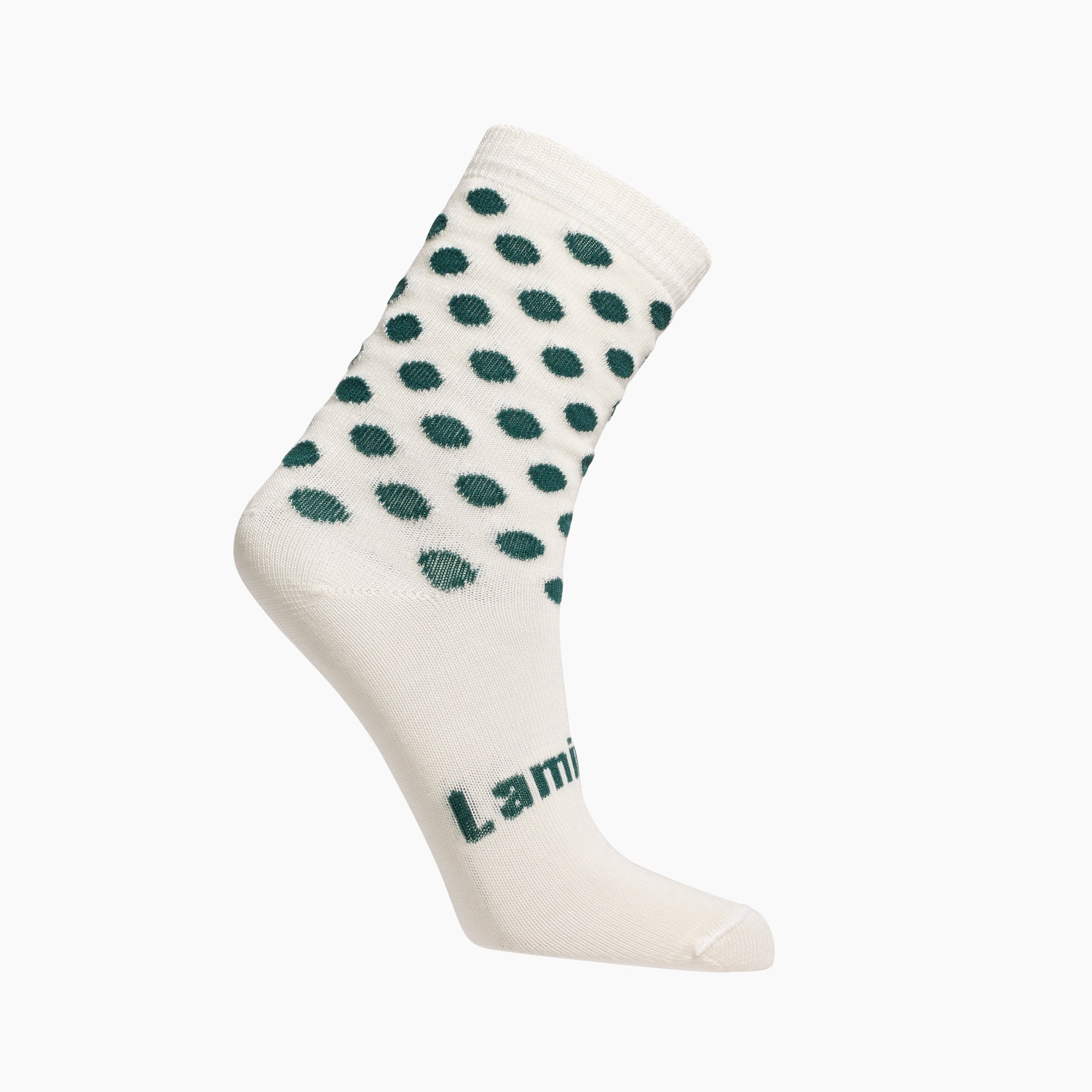 Cream with Dark Green merino wool crew socks for children by Lamington NZ