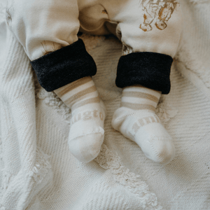 merino wool socks for babies crew oatmeal and natural striped nz
