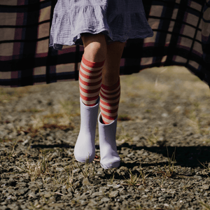 merino wool knee-high socks child pink nz