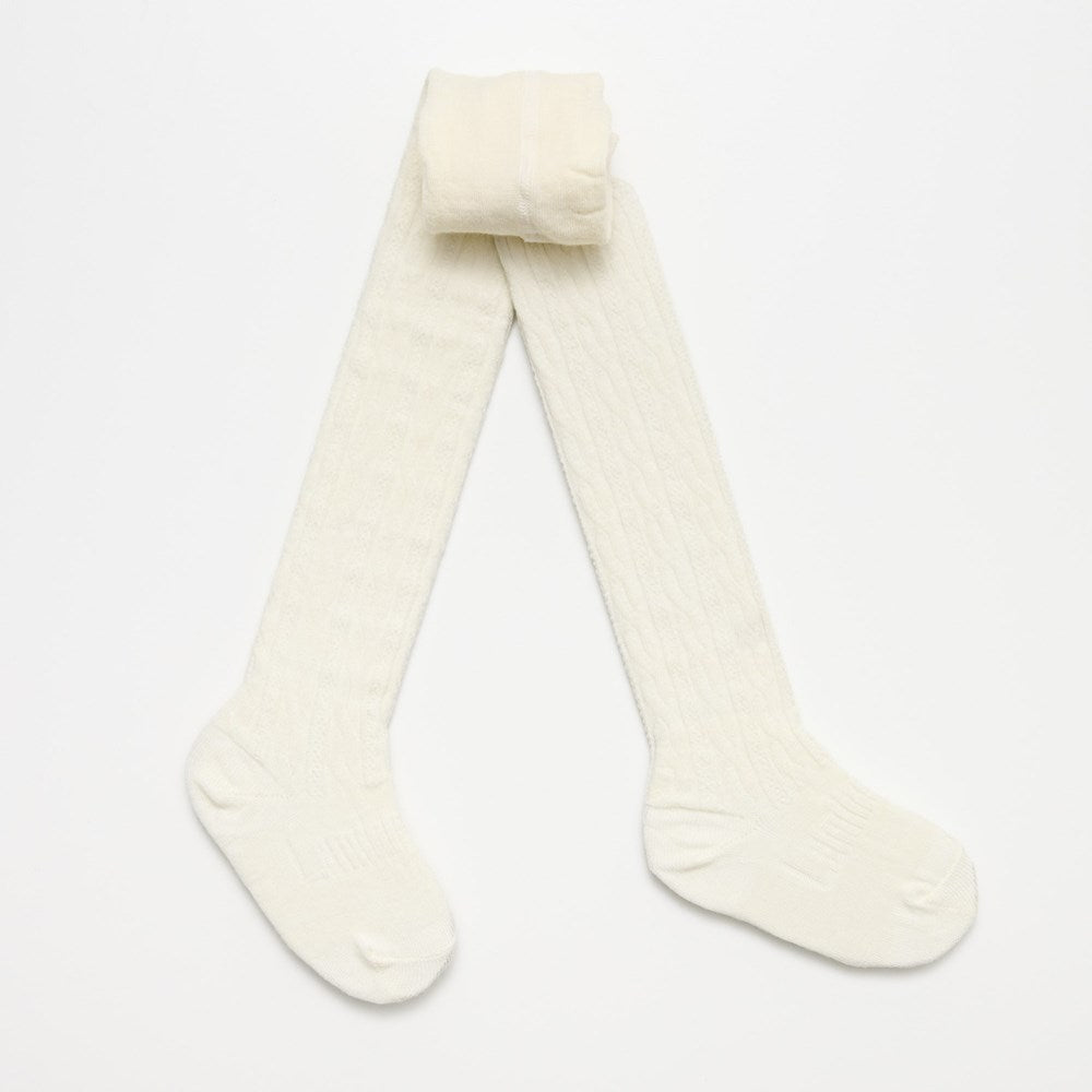 Merino Wool Cable Tights | BABY + CHILD | Natural