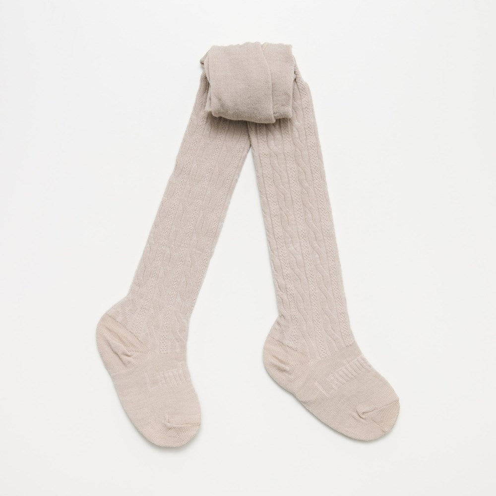 Merino Wool Cable Tights | BABY + CHILD | Oatmeal