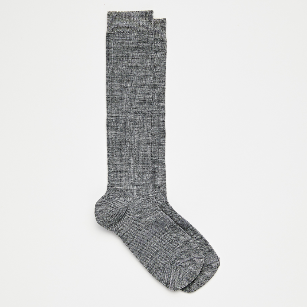 merino wool knee-high socks child grey school nz