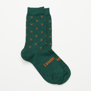 merino wool socks crew child green