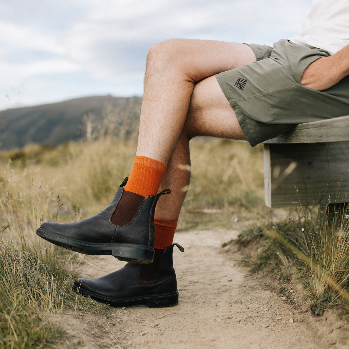 rust coloured merino wool socks crew nz