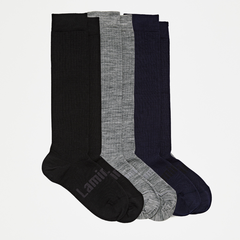 merino wool knee-high socks woman school rib plain nz