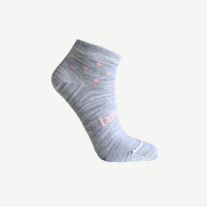 merino wool ankle socks for women child light grey with light pink spots nz