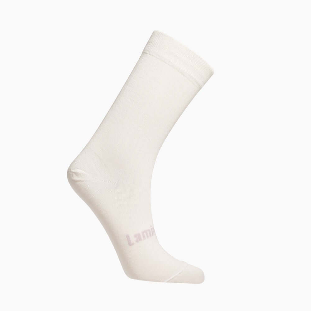 Natural cream colour with rib crew socks for women